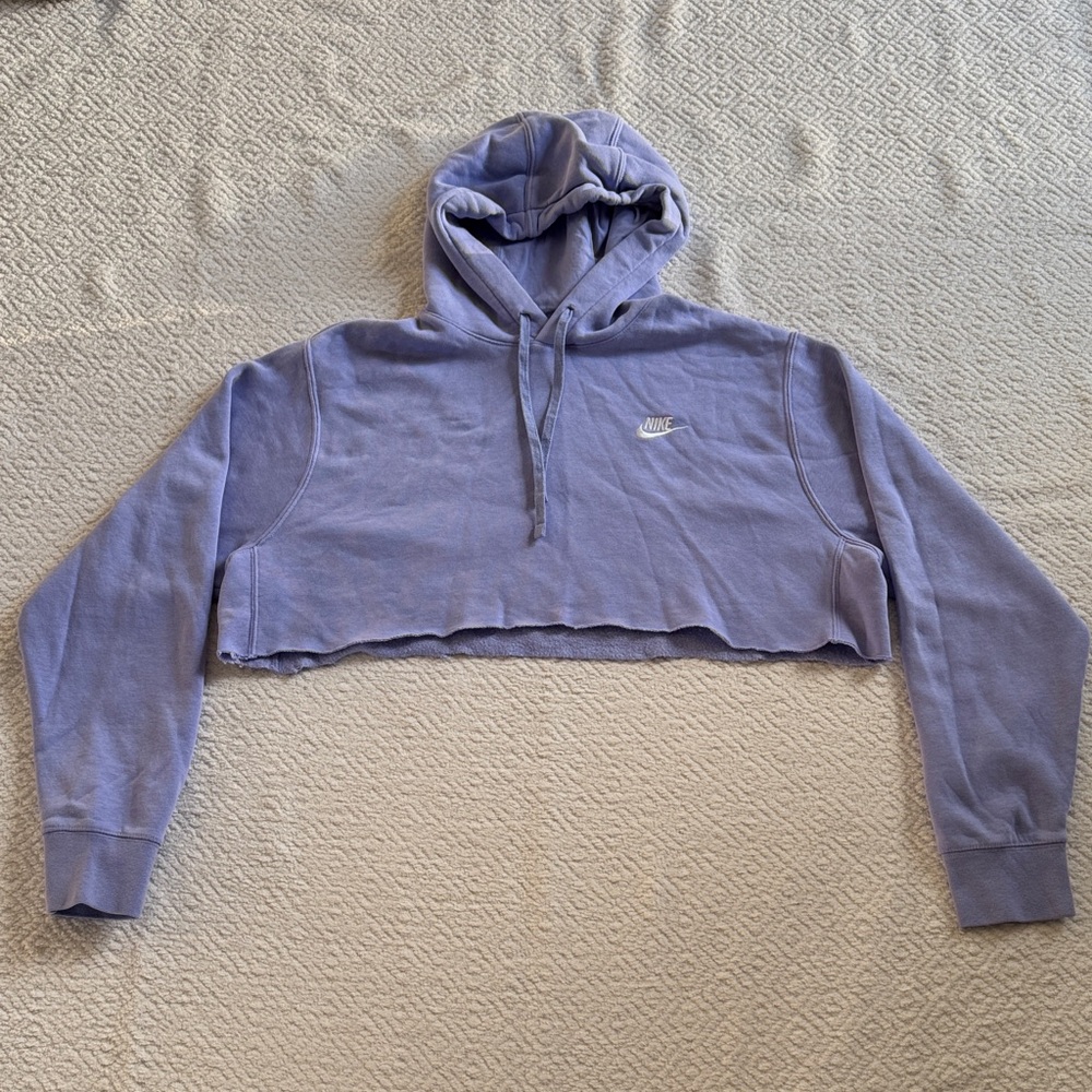 Nike Cropped Hoodie in Lavender Sz L